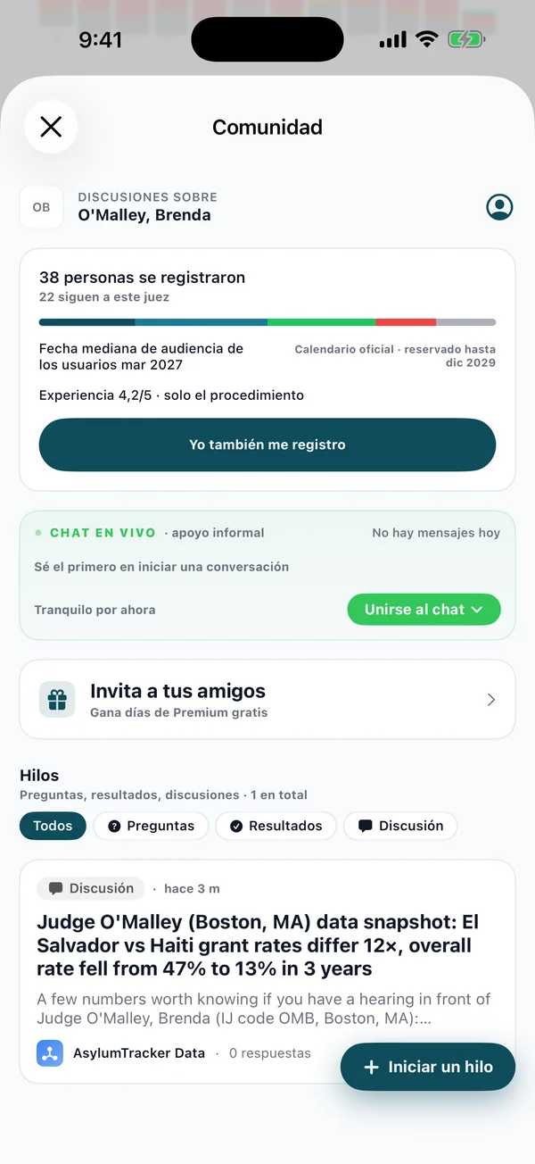 Registros de la comunidad para un juez
